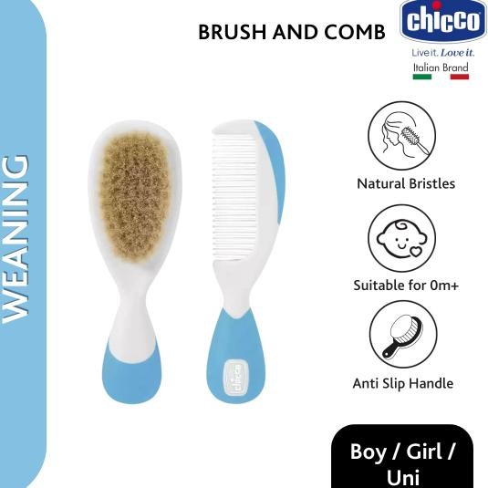 Chicco Nursing Hygiene Brush and Comb Sisir Bayi Sisir Bayi Newborn Sisir Bayi Lembut Sisir Bayi Set