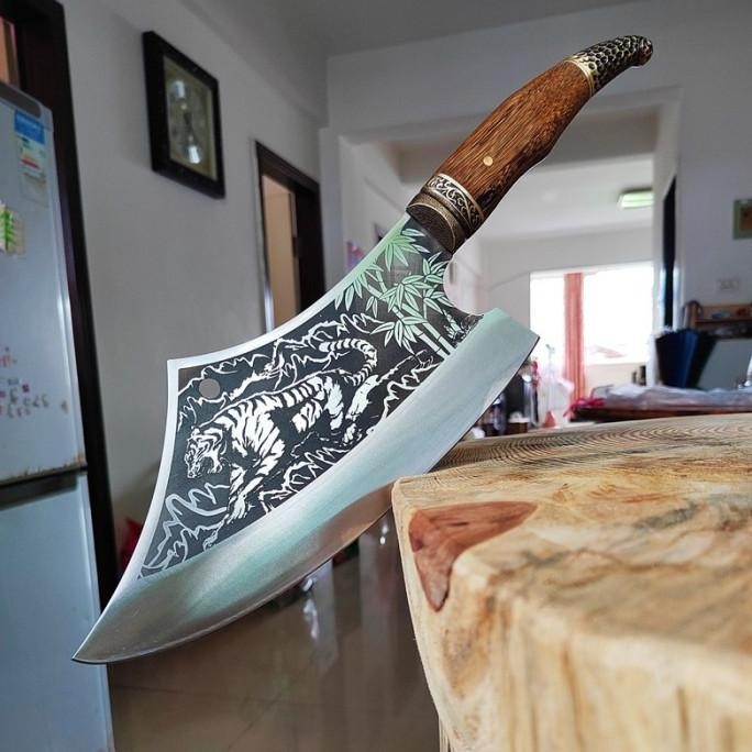 Pisau Daging Besar Super Tajam Stainless Pisau Golok Jumbo BIN