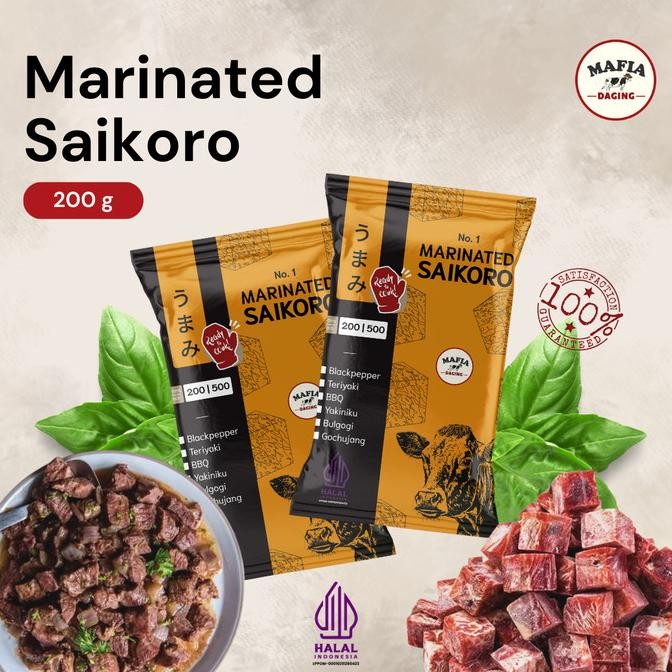 

Marinated Saikoro 200 gram / Saikoro Marinasi Siap Masak 100% Halal H24S