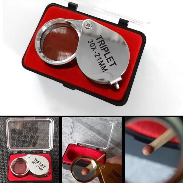 

Lup Loupe Geologi Kaca Pembesar Triplet 30X Original Dan Terpercaya