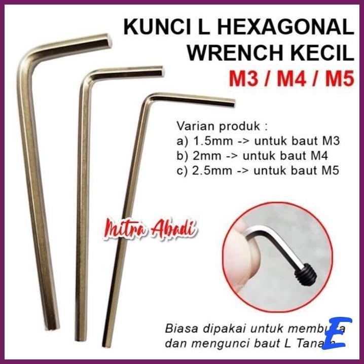 | MTA | KUNCI L HEXAGONAL KECIL / HEX KEY WRENCH UNTUK BAUT L TANAM