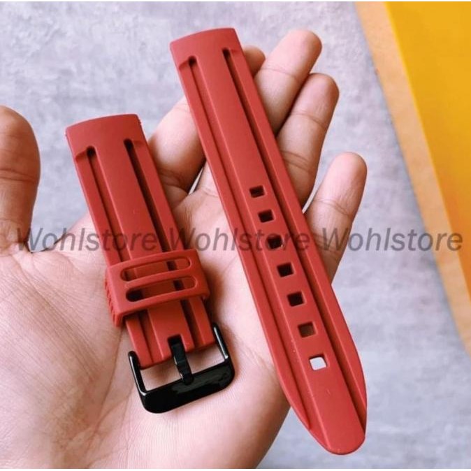 STRAP SILICON TALI JAM TANGAN OMEGA SEIKO 5 RUBBER 20MM DRIVER murah