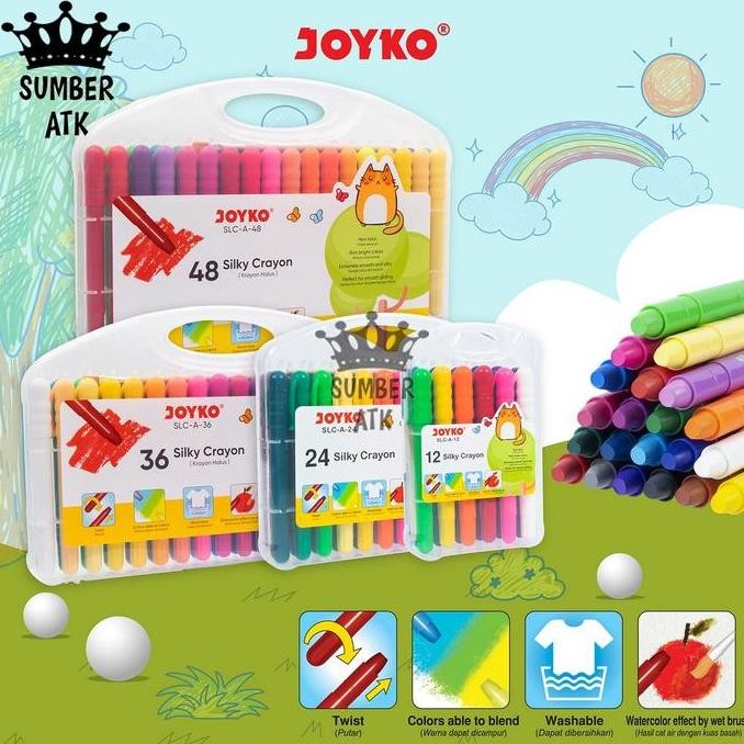 

Silky Crayon Krayon Halus Joyko Slc-A Warna 12 , 24 , 36 Dan 48 Warna