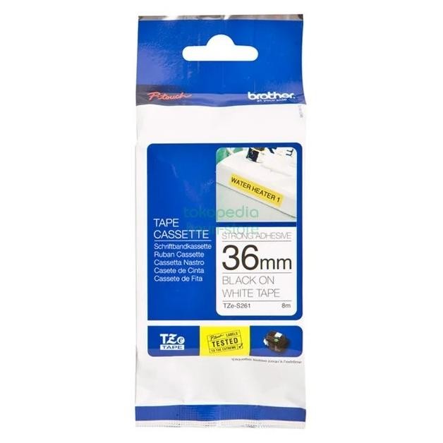 

Brother Label Tape Tze-S261 36Mm Black On White Original Co