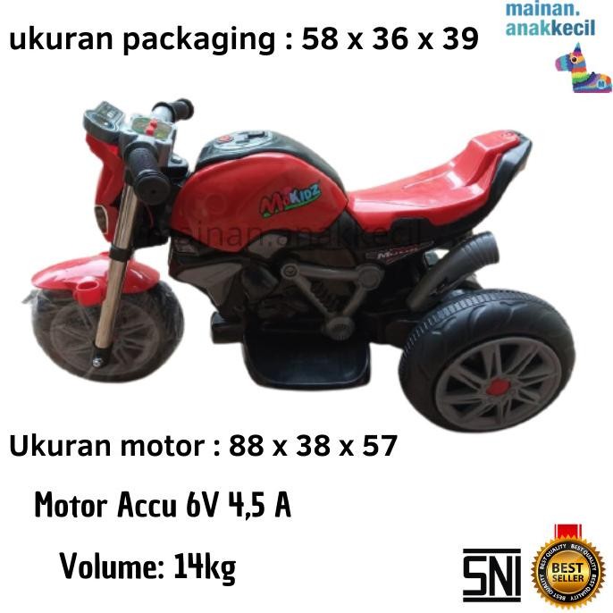 gjk-25 Mainan Anak Motor Aki Accu Motor Sport Roda 3 MOKIDZ Terlaris