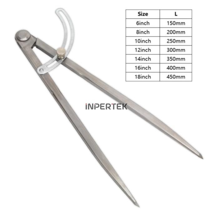 Jangka Besi 12" Jangka Lurus Jangka Bubut 12 Wing Compass Caliper 12