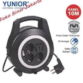 +%+%+%] Kabel Box Roll Rol 4 Lubang 10 Meter Kabel Listrik Cable Gulung Gulungan Stop Kontak Stopkon