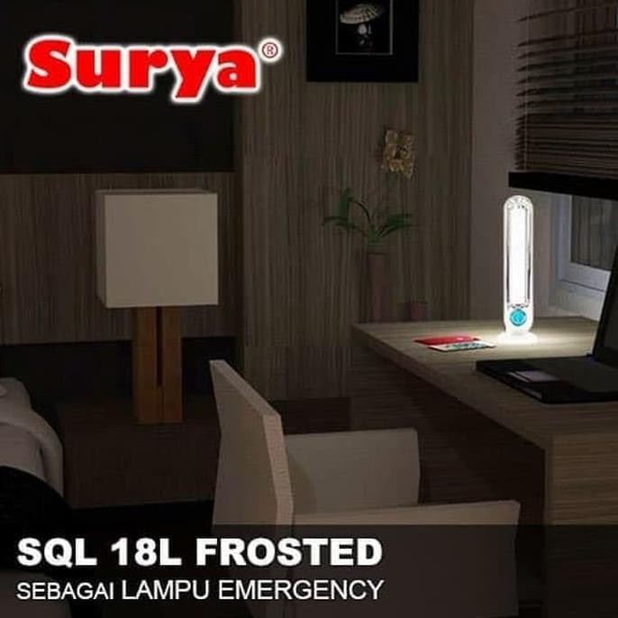 LAMPU DARURAT SURYA SQL 18L FROSTED LED EMERGENCY CAS AUTO ON ORIGINAL