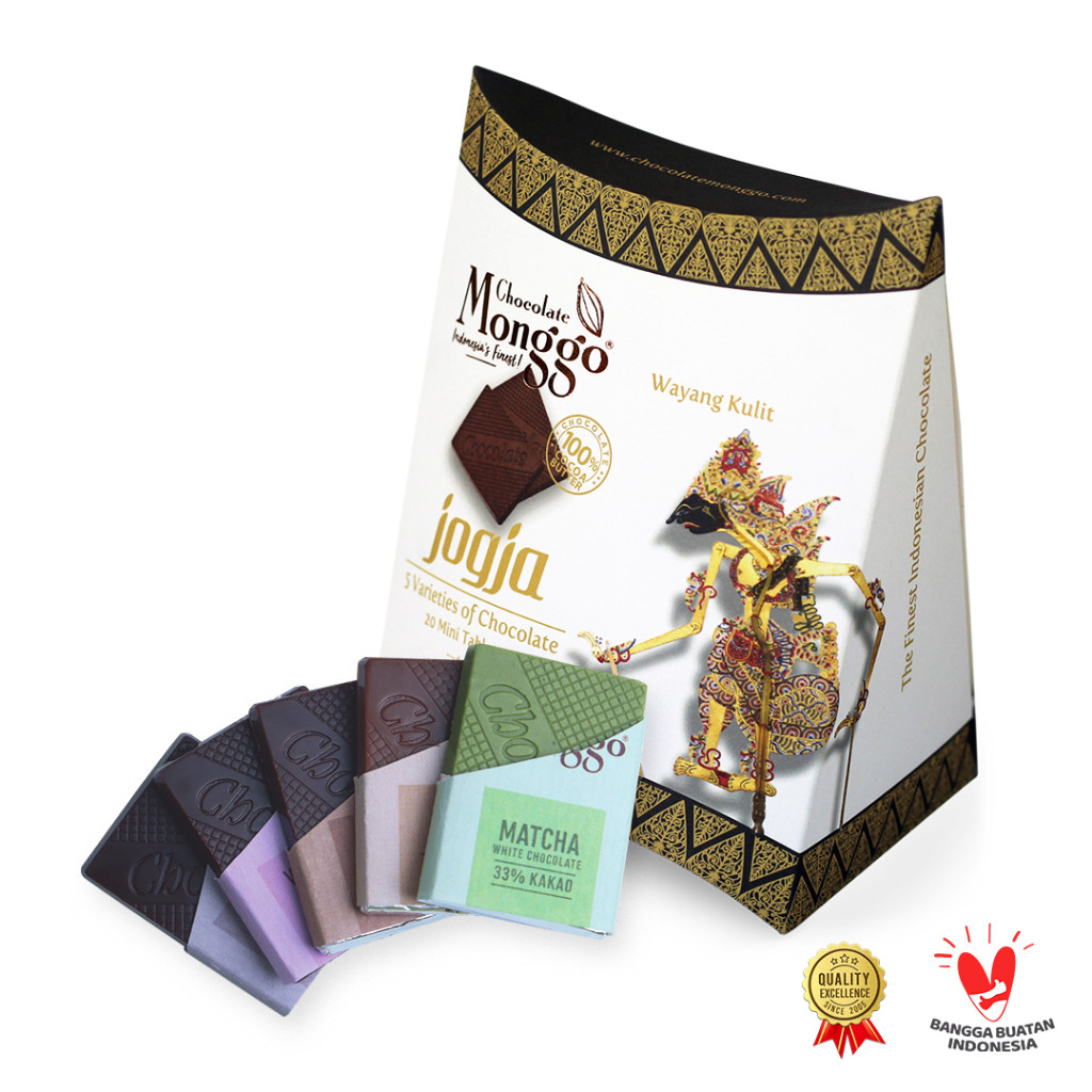 

Chocolate Monggo | Oleh-oleh Jogja Cokelat Box | Wayang Kulit Coklat 20 Bites Mixed Flavors | Gift Souvenir