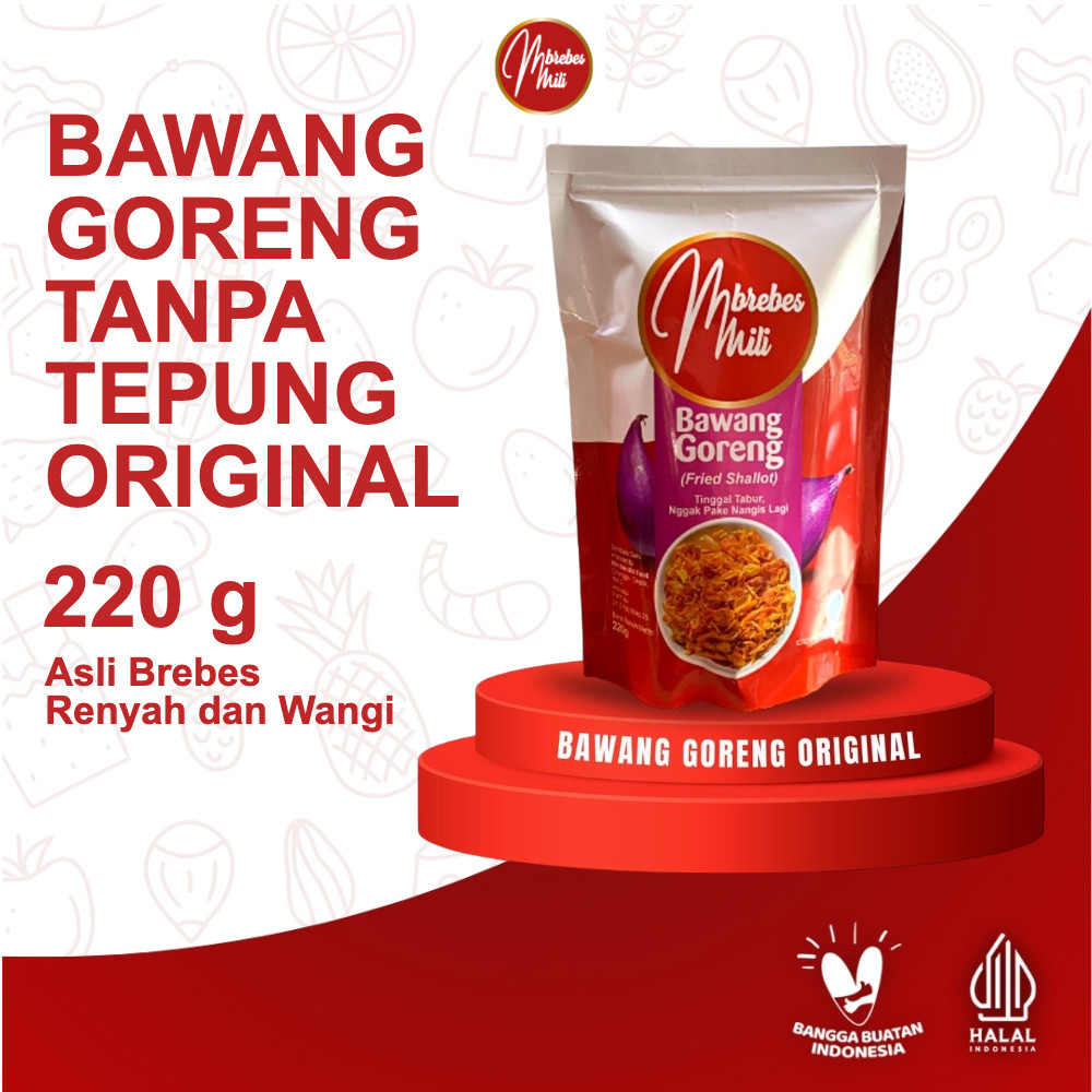 

Bawang Goreng Tanpa Tepung Asli Brebes Renyah dan Wangi Rasa Original 220gr