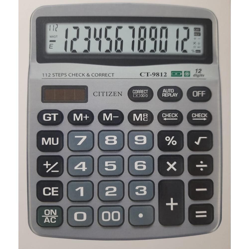 

tu-67 Citi.Zen CT-9812 Check Correct Kalkulator Cek Ulang 12 Digit LCD Besar CT9812 Viral
