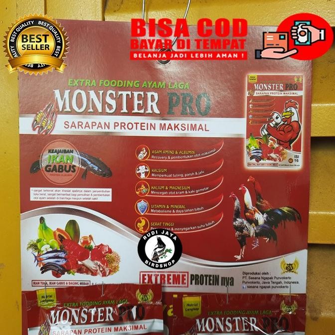 sa-324 MONSTER PRO SASANA NGAPAK SN 1 RENTENG SUPLEMEN JAMU VITAMIN DOPING AYAM LAGA ADUAN SARAPAN P