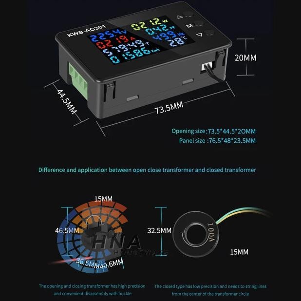 Grosir Kws 301 Ac Watt Meter Digital 8In1 Kwh Kws Ac-301 100A Volt Ampere