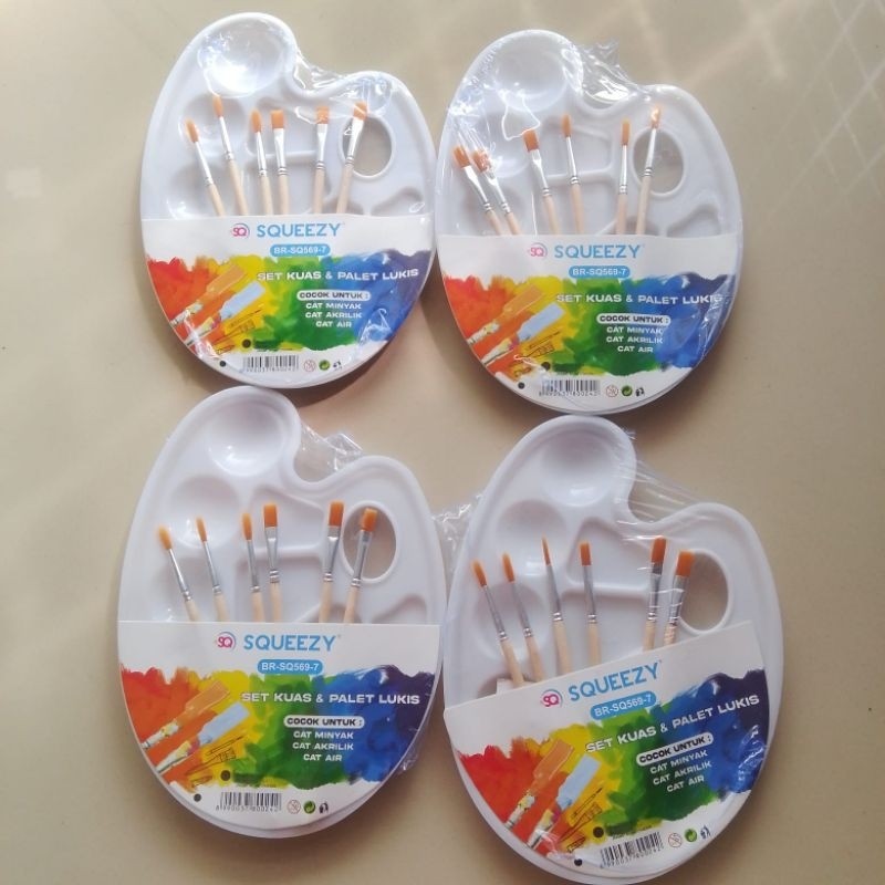 

Awet Kuas + Palet Lukis Piringan Squeezy Br Sq-569-7 ( Set ) [ Original ]