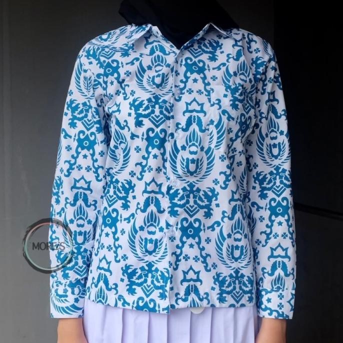 Terbaru Laris, Seragam Batik Garuda Panjang Biru