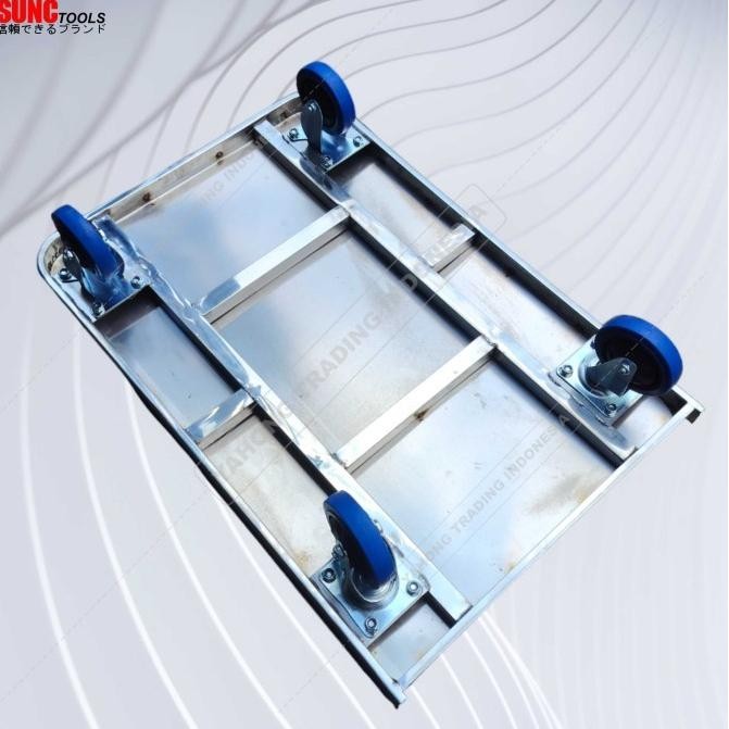 Handtruck Troli Stainless 500kg/Troli Angkut Barang/Trolley 90x60 cm