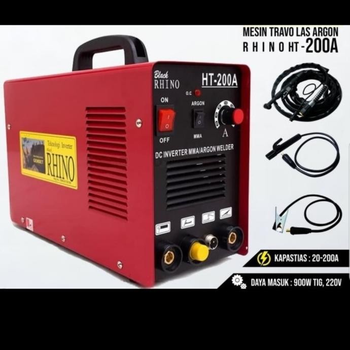 Mesin las argon Rhino HT 200/travo las Tig 200a rhino merah