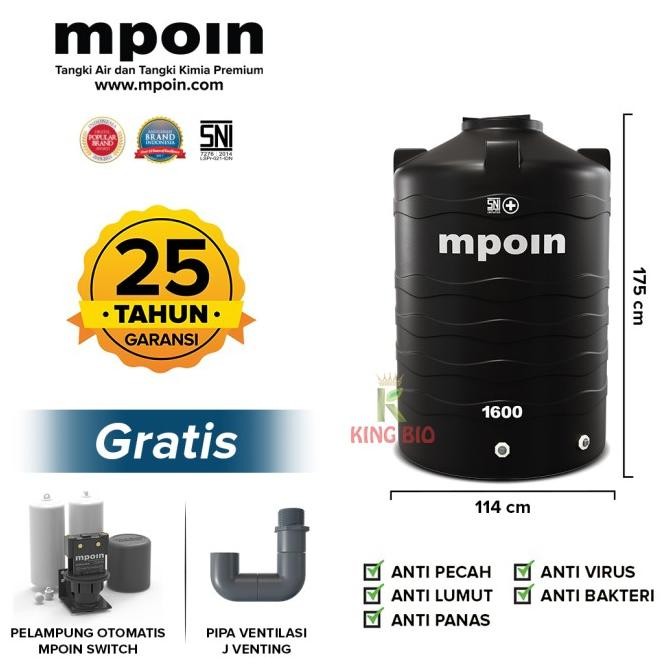 Spesial Tangki Air Mpoin Plus 1600 Liter Wave | Toren Air | Tandon Air