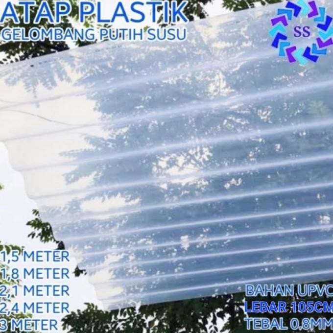 ATAP ASBES / GELOMBANG PLASTIK PUTIH SUSU TEBAL (PET 08) H85S
