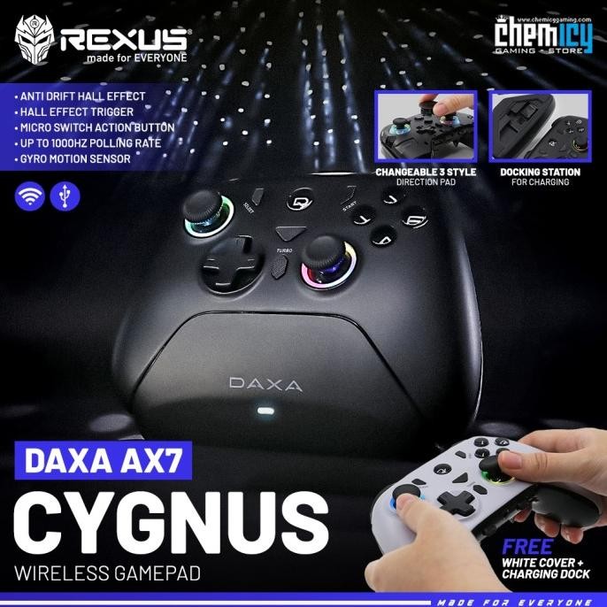 Rexus Daxa Cygnus Ax7 / Ax-7 Gamepad / Joystick / Stick With Hall Effect Co