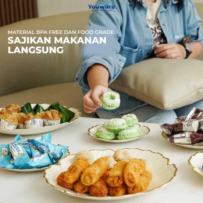 Sale Youware - Hayse Piring Saji Tingkat Untuk Makanan, 3 / 4 Susun Layer Lepas Pasang Dengan Handle