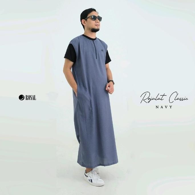 Murah Rosal - Rompi Sholat - Rojulat Classic - Rompi Shalat Model Jubah Gamis Pria - Rompi Muslim - 