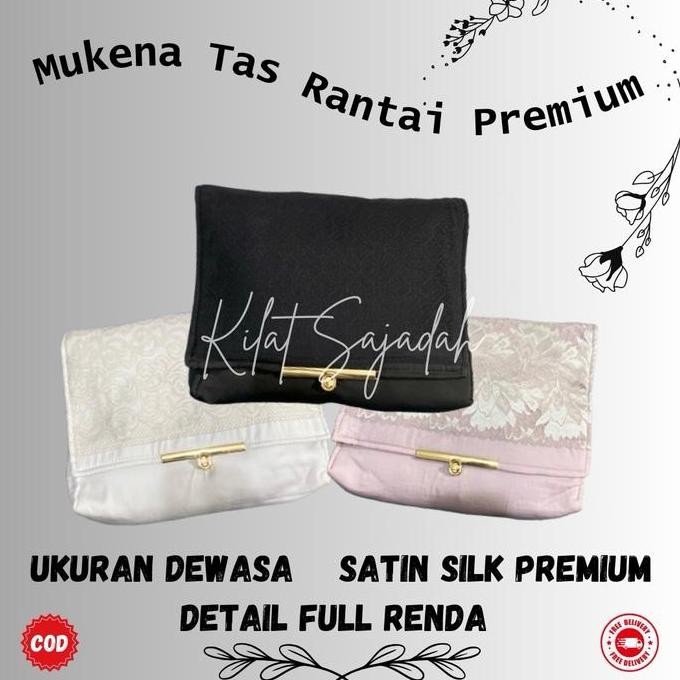 Murah Mukena Dewasa Satin Silk Tas Rantai Premium - Model Terbaru - Mukenah, Muslim