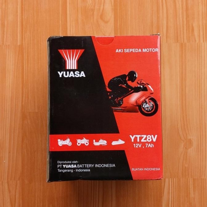 AKI VESPA LX 150 SPRINT PRIMAVERA GTS YUASA YTZ8V ORIGINAL AKI KERING ASLI