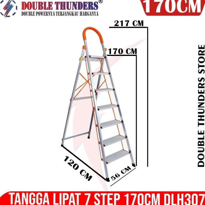 Dt Dlh307 Tangga Lipat Aluminium 170Cm / House Hold Ladder 7 Step New Stok