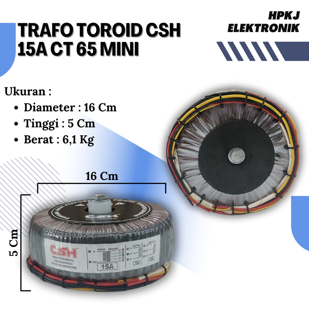 TRAFO TOROID DONAT CSH MINI 15A CT 65V trafo donat CSH 15 A CT 65 V