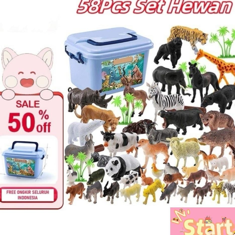 Mainan Aret Mainan Ecil Aret Animal Fure Wild Animal 58Pc Fure El Toy Furine Bo