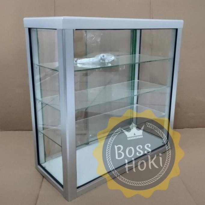 Etalase Alumunium Kaca Display Mini Kecil Warung Snack Serbaguna KOKO
