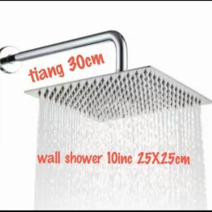 Wall Shower Rainfall/Wall Shower Kotak/Head Shower Stainless 10 Inch Asli