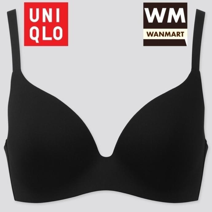 Best Promo, Uniqlo Women Wireless Bra Tanpa Kawat Black Hitam
