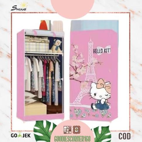 LEMARI PORTABLE PAKAIAN ANAK/ LEMARI KAIN PLASTIK 60 CISS LEMARI TIRAI RESLETING/ LEMARI ANAK COWOK 