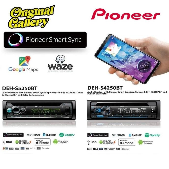 // Pioneer Singel Din Deh S5250 Bt Bluetooth Tape Mobil Audio //