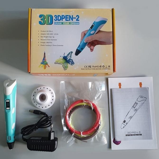 

3D PEN 5V 12V PENA 3 DIMENSI GENERATION 2 STEREOSCOPIC 3D PRINTING