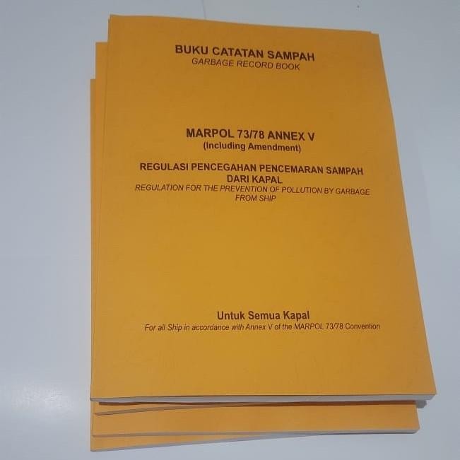 

Jual Buku Garbage Record Book / Buku Catatan Sampah, Untuk Semua Kapal Original Dan Terpercaya