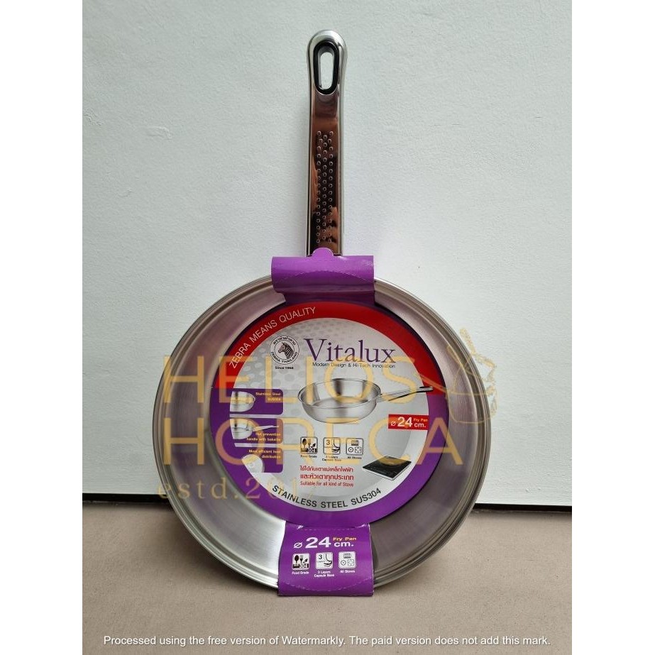 TERLARIS Zebra Vitalux Fry Pan Frying Pan Penggorengan Fry Wok SUS-304 Stainless Steel