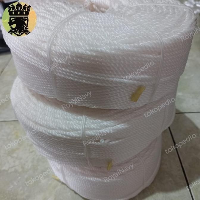 

Tali Tambang Nylon Plastik 3Mm Roll Nilon Putih New Stok