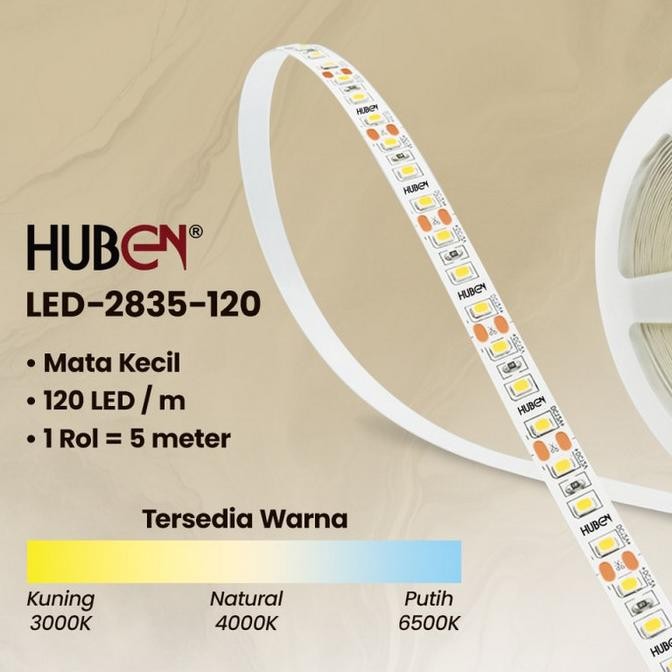 LED-2835-120 - HUBEN / LED STRIP MATA KECIL / LED STRIP 2835 120 MATA KECIL HUBEN murah