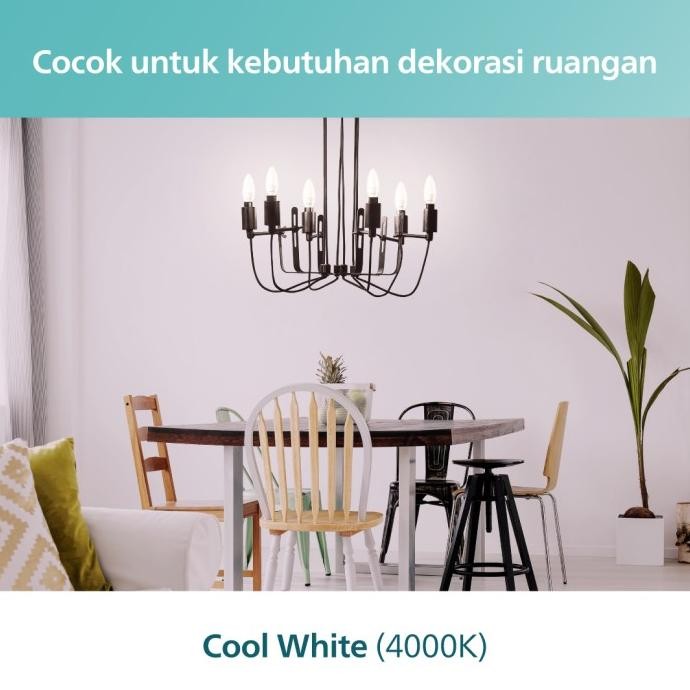Lampu Philips Bohlam ESS LED Candle 6W E14 4000K Semi putih murah