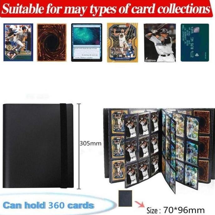 Koleksi Buku Photocard 360pcs 9 Slot Buku Koleksi Kartu A4 Album Foto Card Album Kartu Album Koleksi