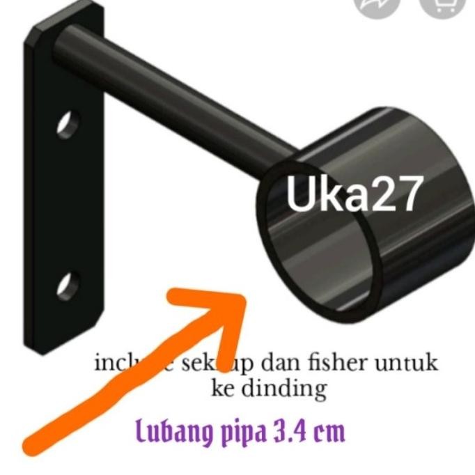 braket besi jemuran gantungan baju pakaian tempel dinding besi rak