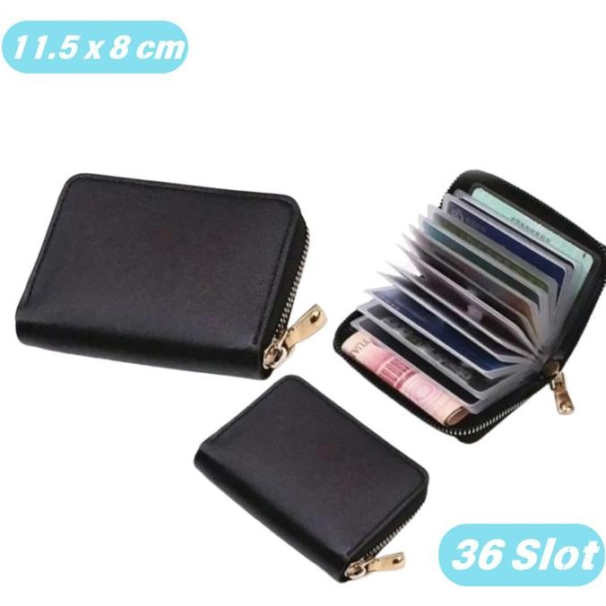 

Dompet Tempat kartu kredit/Atm/Sim/Ktp/Kartu Tol Secure RFID Blocking 36 slot - Hitam