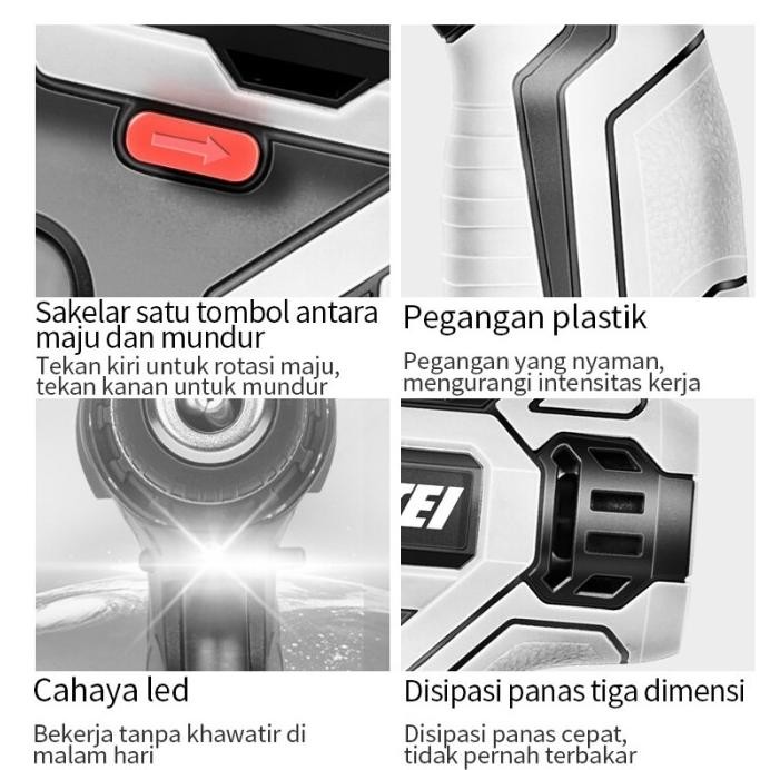 42V Mesin bor cordless/bor baterai/ bor listrik/Impact Drill Bor Beton murah