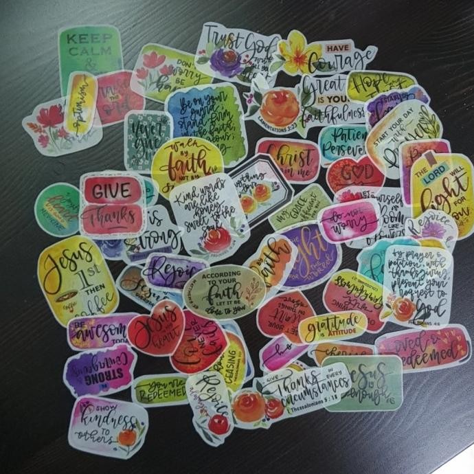 

Bible verse stickers, sticker ayat alkitab utk Bible Journal, Bujo murah