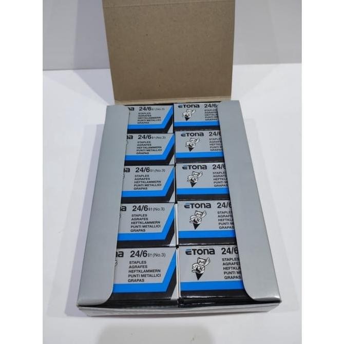 

(24/6 Staples) 20 box STAPLES ETONA STAPLES no 3. ORI! Produk Lokal, garansi seumur hidup! Stapler Stationery murah