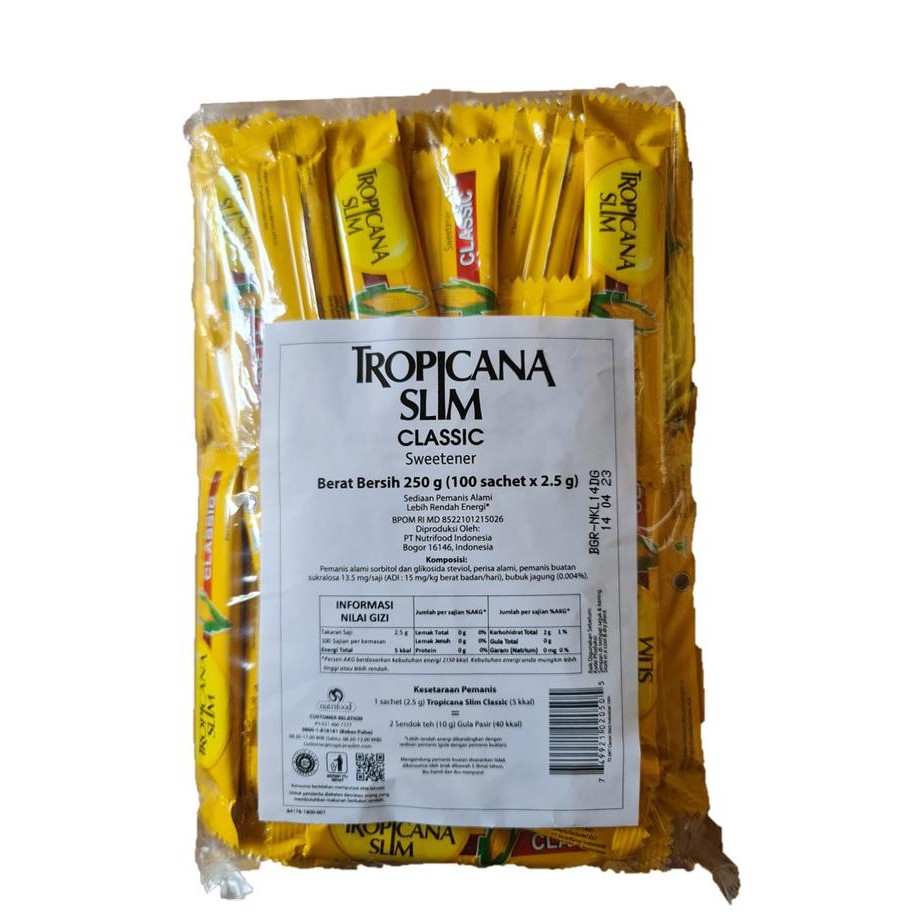 

Gula jagung bubuk Tropicana Slim Tropicanaslim classic stick sweetener diabetes diet 100 sachet murah