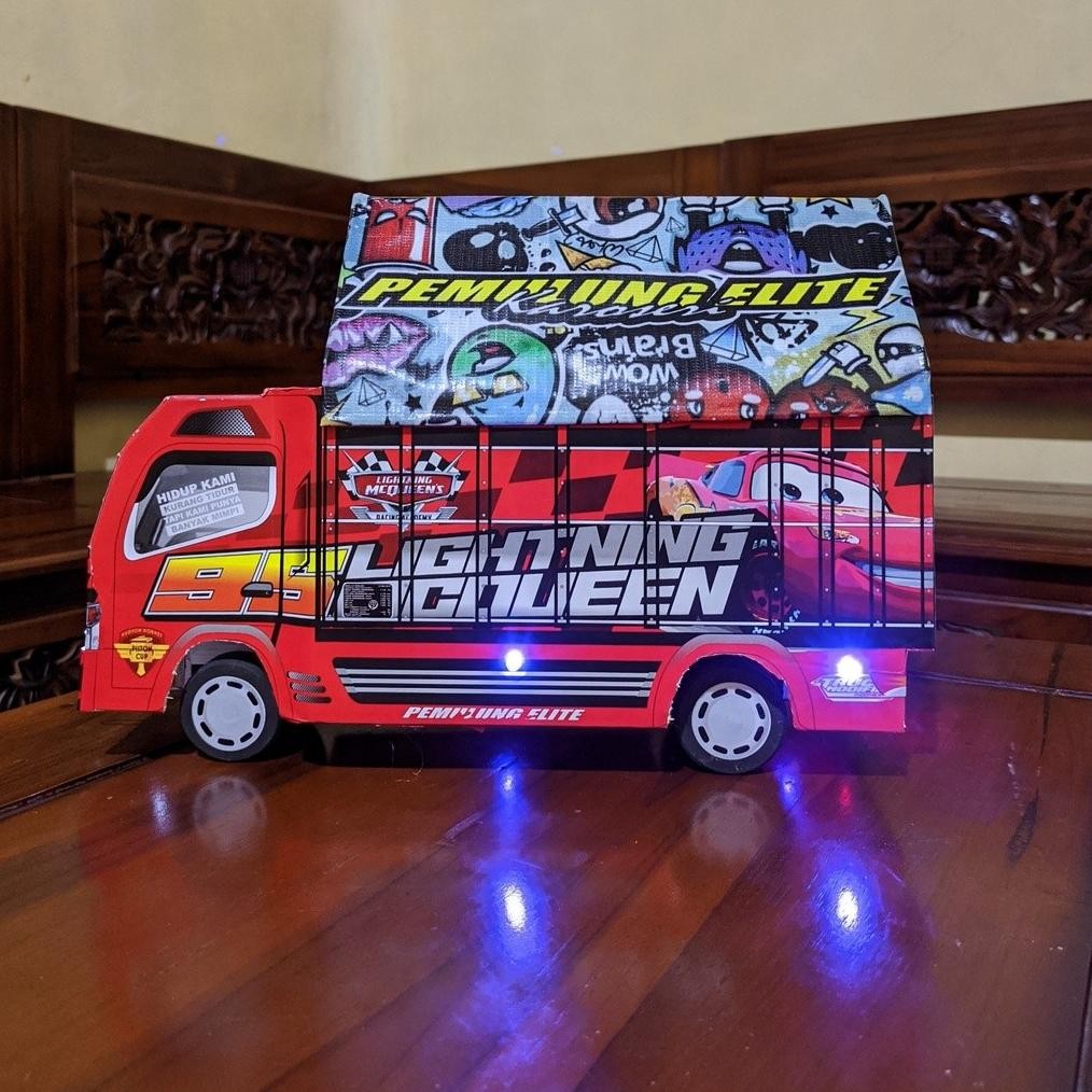 Promo Miniatur Truk Murah Truk Oleng Lampu Terpal Bisa Belok Mainan Anak Tawakal Putih 5 Kado Ulang 